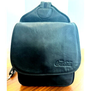 VINTAGE COCA COLA Leather Canyon Outback Black Backpack Flap Bag Messenger SLING